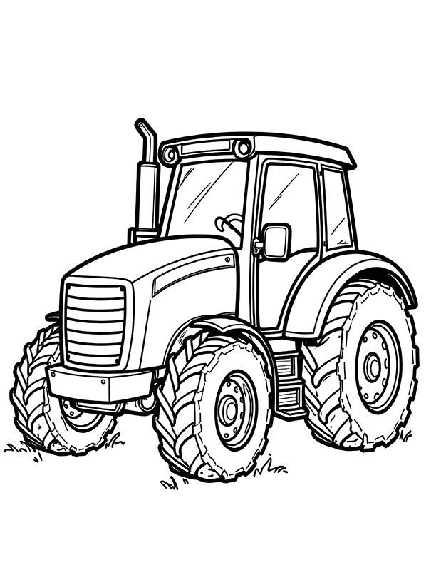 Mini tractor coloring page